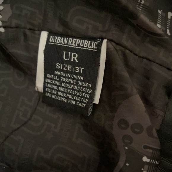 Black Leather Urban Republic Kids Jacket - Picture 3 of 4